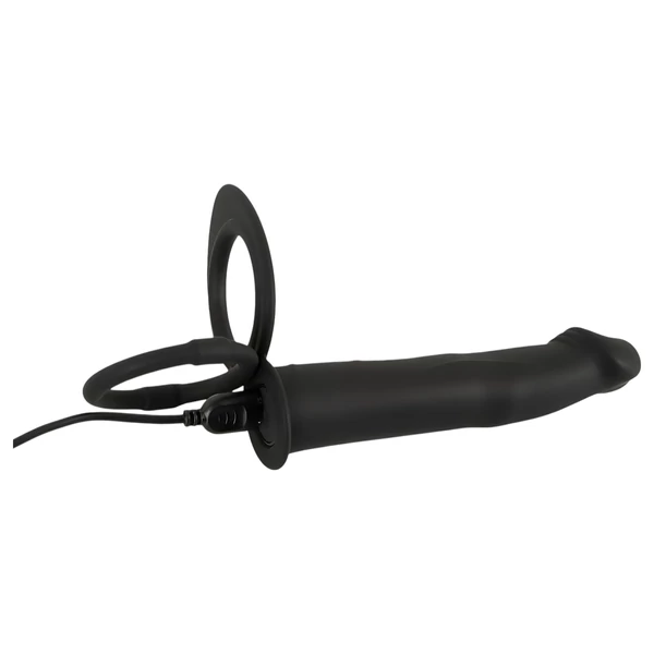 Black Velvet Double F - felcsatolható anál vibrátor (fekete)