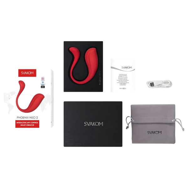 Svakom Phoenix Neo 2 - App-vezérelt vibrációs tojás (piros)