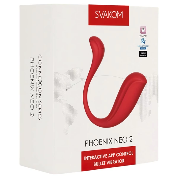 Svakom Phoenix Neo 2 - App-vezérelt vibrációs tojás (piros)