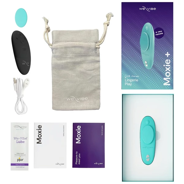 We-Vibe Moxie+ – App- és távirányítós csiklóvibrátor (türkiz)