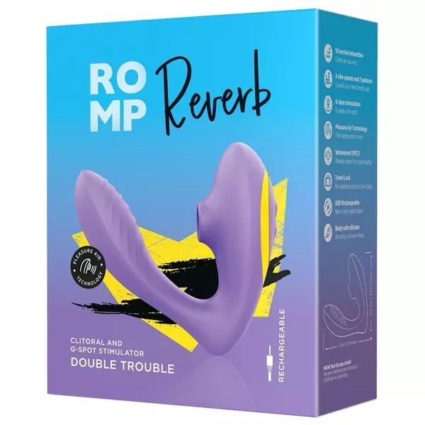 ROMP Reverb - léghullámos 2in1 G-pont vibrátor (lila)