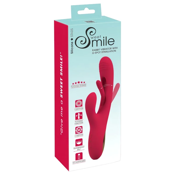 Smile - csiklókaros, nyelves vibrátor (piros)