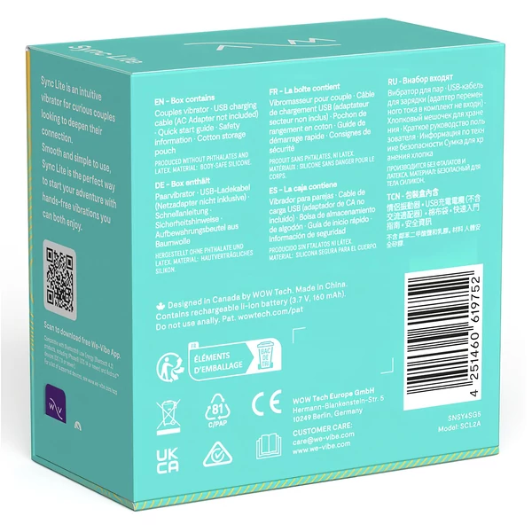 We-Vibe Sync Lite - App- és távirányítós párvibrátor (zöld)