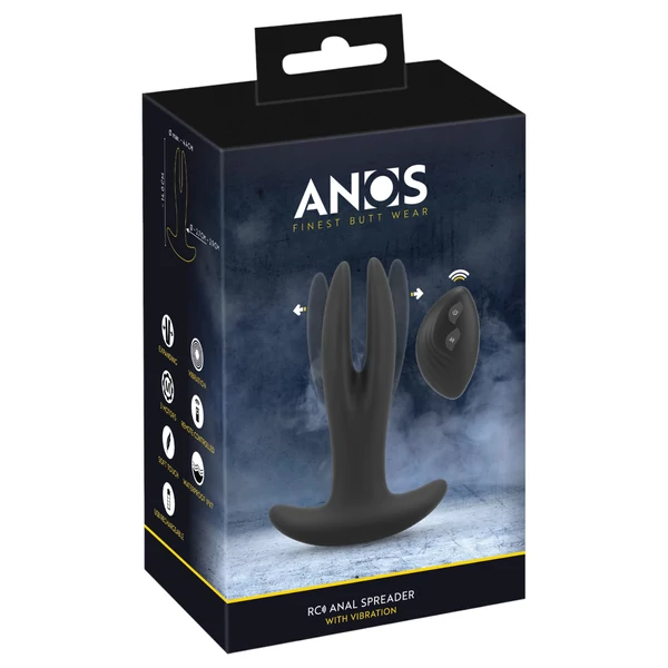 ANOS - kétágú anál vibrátor (fekete)