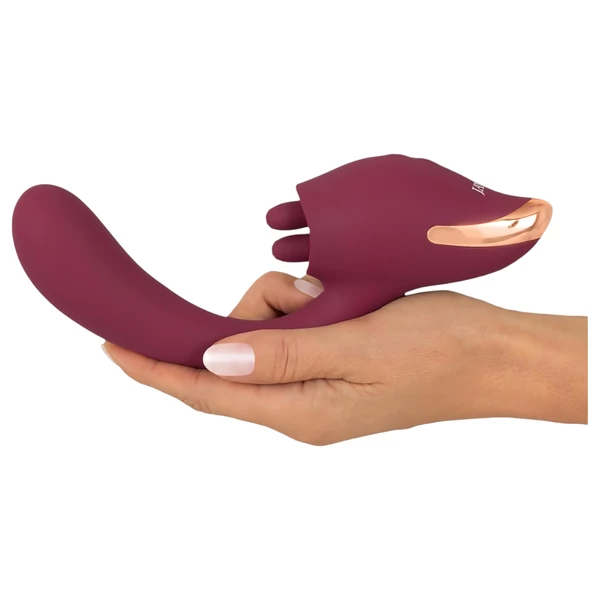 Javida - nyelves 2in1 vibrátor (piros)
