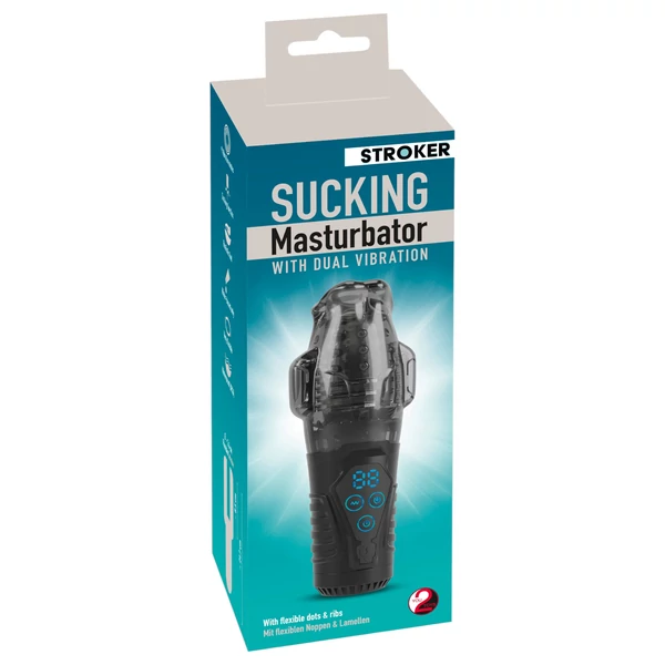 Stroker - szívó, rezgő maszturbátor (szürke)