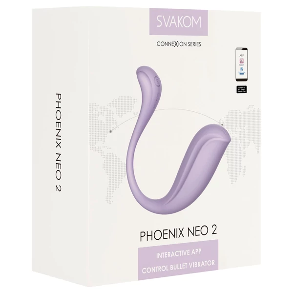 Svakom Phoenix Neo 2 - App-vezérelt vibrációs tojás (lila)