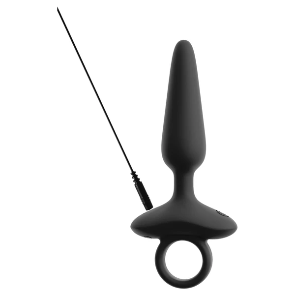 ANOS - vibrációs anál plug fogantyúval (fekete)