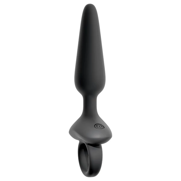 ANOS - vibrációs anál plug fogantyúval (fekete)