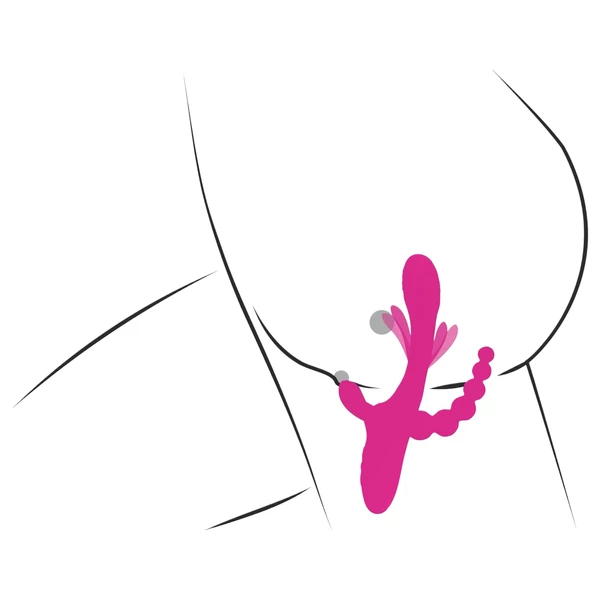 SMILE - tripla karos, nyelves vibrátor (pink)