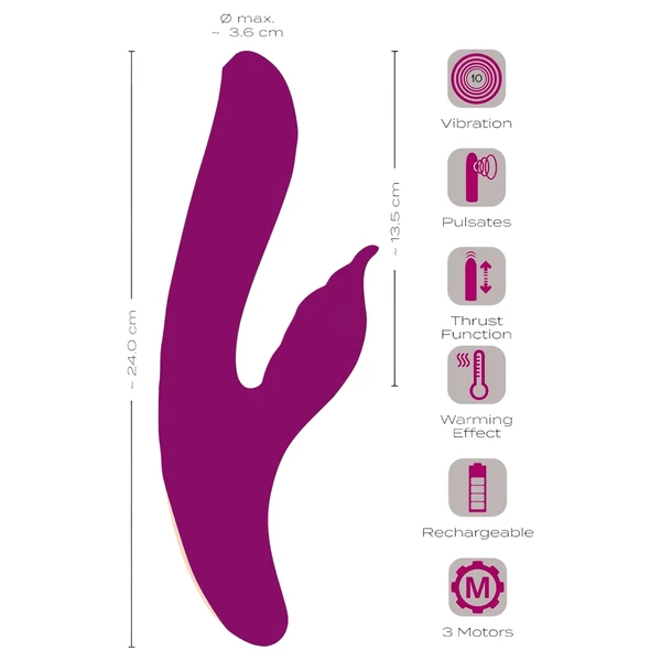 Javida - 4in1 G-pont és csikló izgató vibrátor (lila)