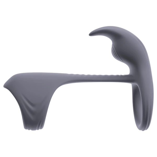 Beau Coeur Vylor - pénisz-és heregyűrű csiklóizgatóval (szürke)