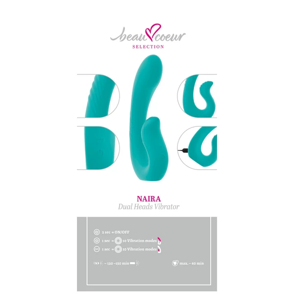 Beau Coeur Naira - G-pont és csiklóizgató vibrátor (zöld)