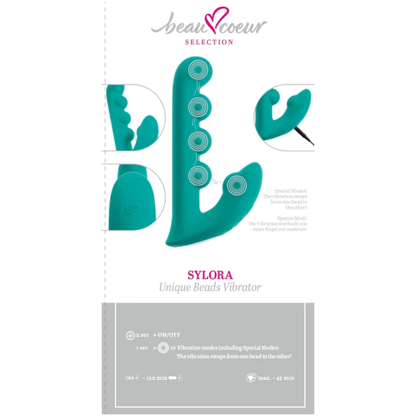 Beau Coeur Sylora - gyöngyös 2in1 vibrátor (zöld)