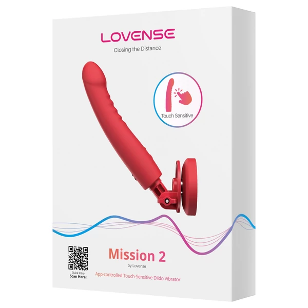 Lovense Mission 2 - App-vezérelt vibrátor tapadókoronggal (piros)