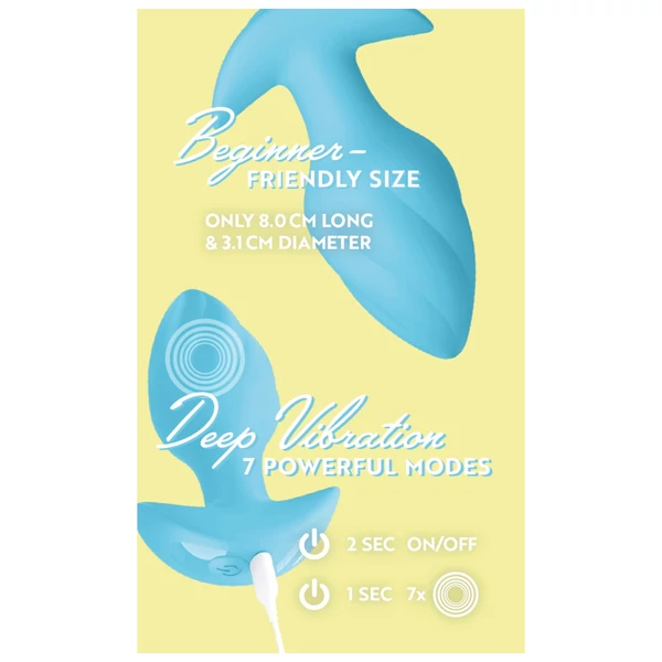 Cuties Mini - vibrációs anál plug (kék)
