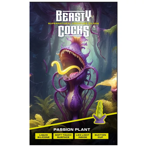 Beasty Cocks Passionate Plant - világító dildó (zöld)