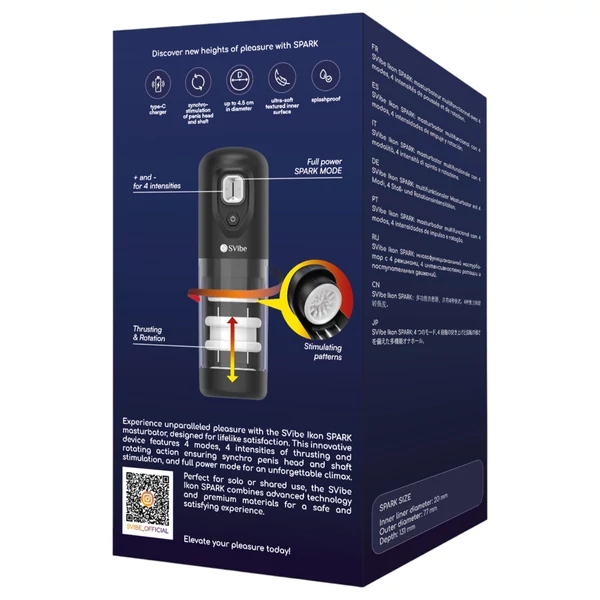 Snail Vibe Ikon Spark - automata maszturbátor (fekete)