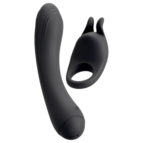 Couple Choice - péniszgyűrű és G-pont vibrátor (szürke)