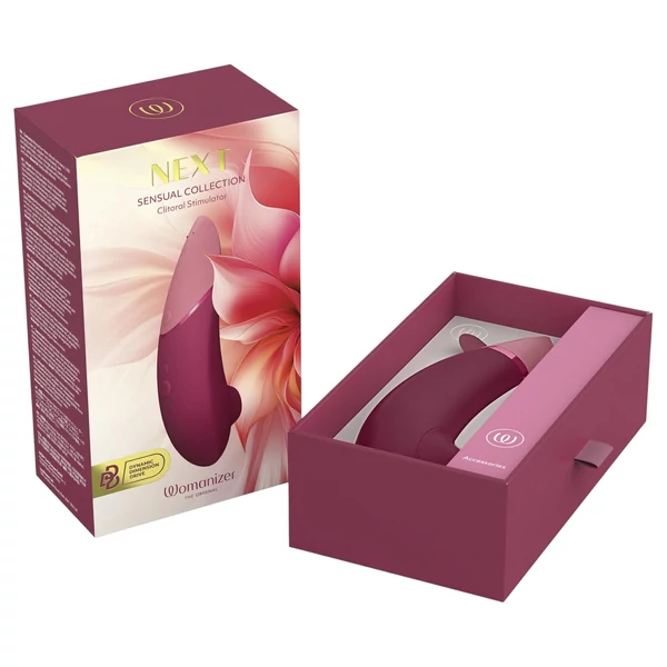 Womanizer Next - akkus, léghullámos csiklóizgató (bordó)
