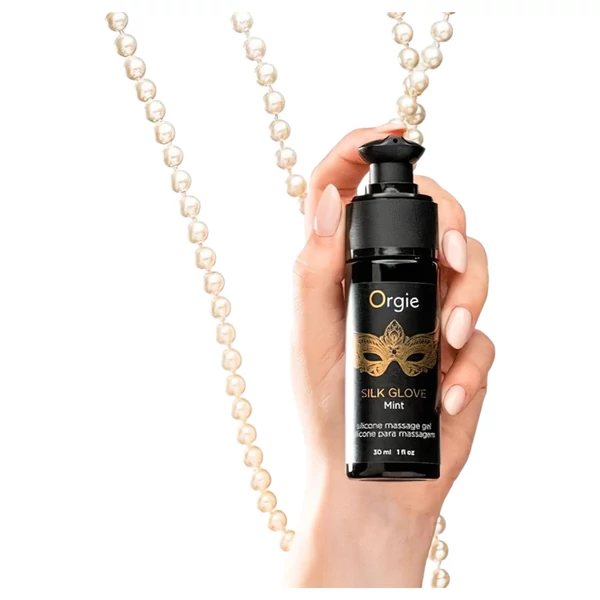 Orgie Pearls Lust - gyöngy nyaklánc és masszázsgél (30 ml)