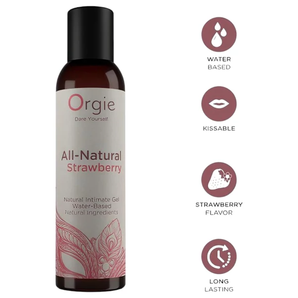 Orgie All Natural - vízbázisú síkosító gél - eper (150ml)