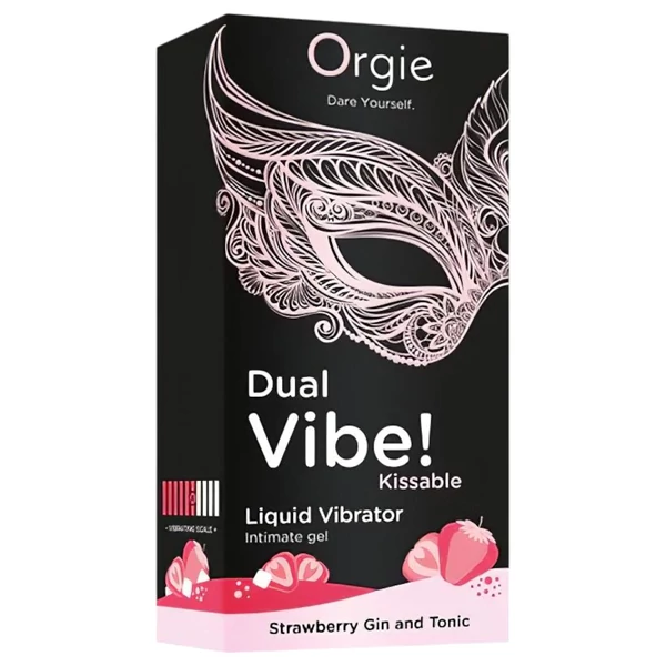 Orgie Dual Vibe - unisex folyékony vibrátor - Eper - Gin Tonic (15 ml)