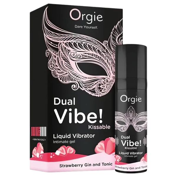 Orgie Dual Vibe - unisex folyékony vibrátor - Eper - Gin Tonic (15 ml)