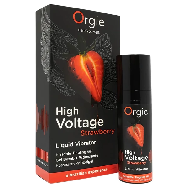 Orgie High Voltage - folyékony vibrátor - eper (15 ml)