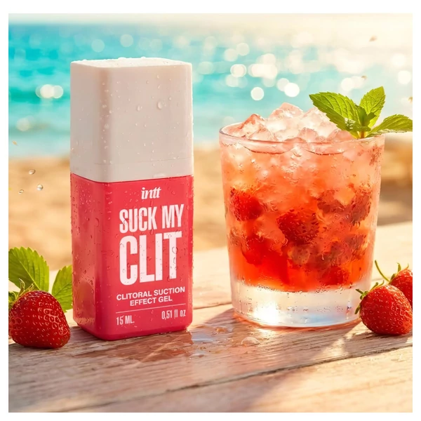 Intt Suck My Clit - klitorisz stimuláló gél nőknek - eper (15 ml)