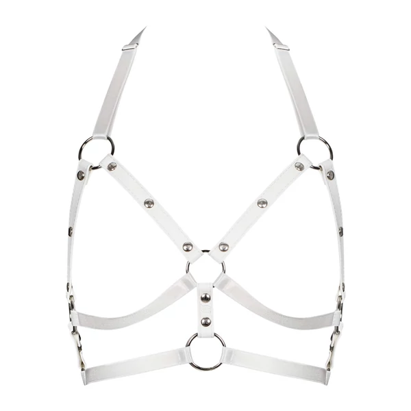 Obsessive A759 - szegecses dísz testhám felső (fehér) - S-L