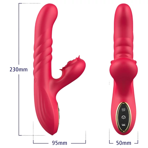 Sweet Play - 2in1 lökő és csiklóizgató vibrátor (pink)