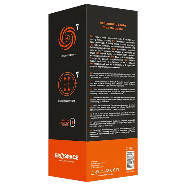 Men's Play - lökő forgó maszturbátor (fekete)