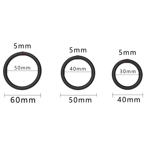 Men's Play - péniszgyűrű szett - fekete (3db)