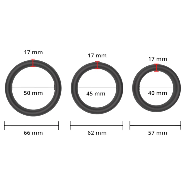 Men's Play - vastag péniszgyűrű szett (fekete, 3 db)