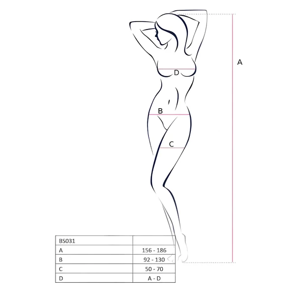 Passion BS031 - nyitott overál (piros) - S-L