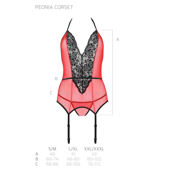 Passion Peonia - felső és tanga (piros)
