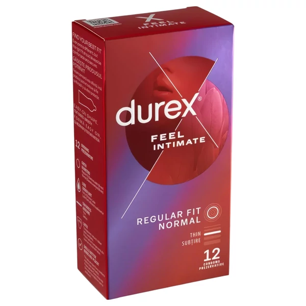 Durex Feel Intimate - vékonyfalú óvszer csomag (2x12 db)