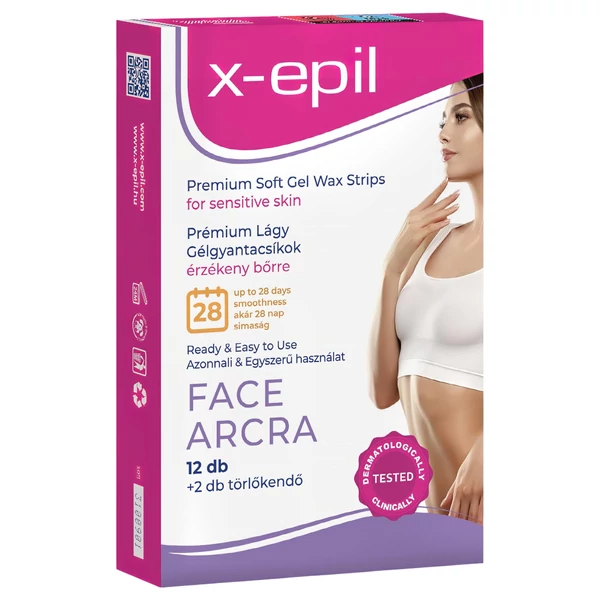 X-Epil - használatra kész prémium gélgyantacsíkok (12 db) - arcra