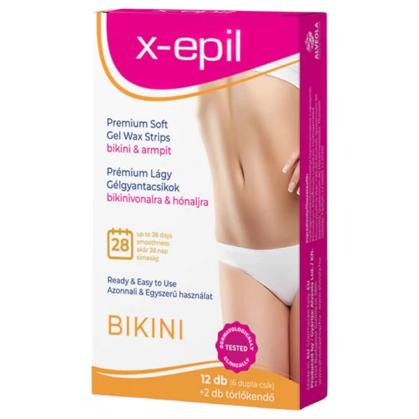 X-Epil - használatra kész gyantacsík 12 db - bikini/hónalj