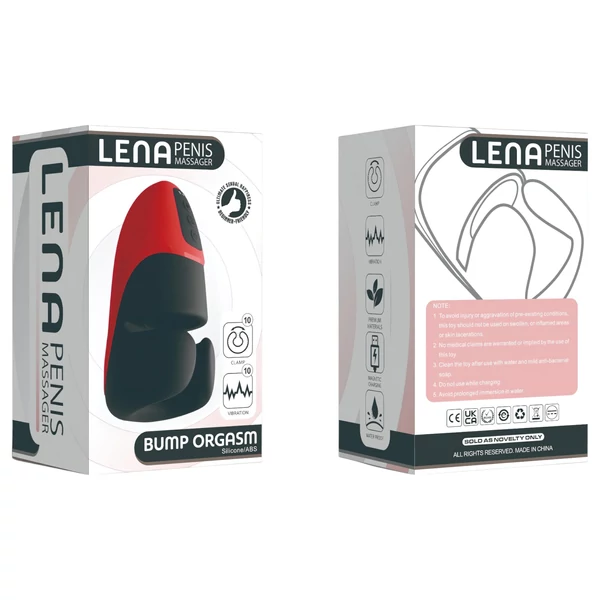 Lena - rezgő-szorító maszturbátor (piros)