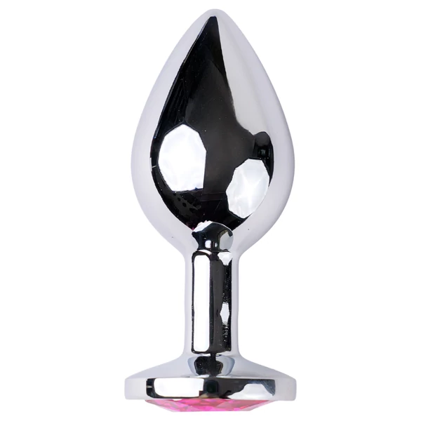 Desirel Pink Jewel M - anál plug (ezüst-pink)