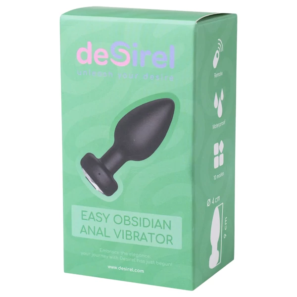 Desirel Easy Obsidian - akkus,rádiós anál vibrátor (fekete)
