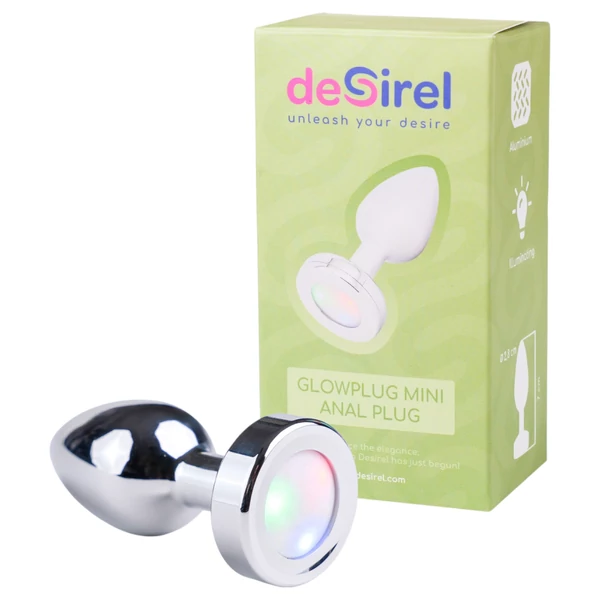 Desirel GlowPlug - világító anál plug - kicsi (ezüst)