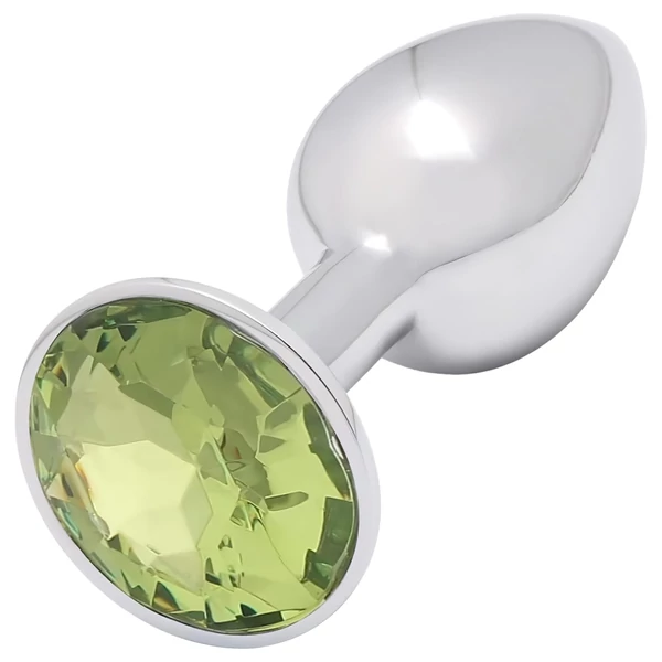 Sunfo - fém anál plug lime kővel (ezüst)
