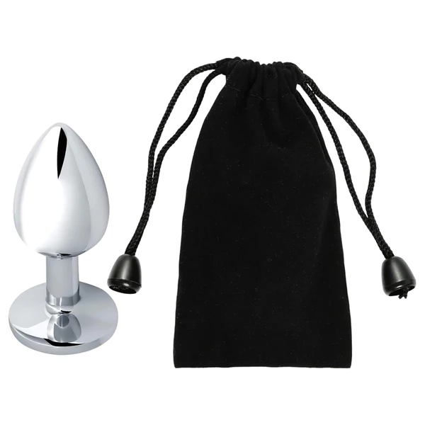 Sunfo - fém anál plug kék kővel (ezüst)