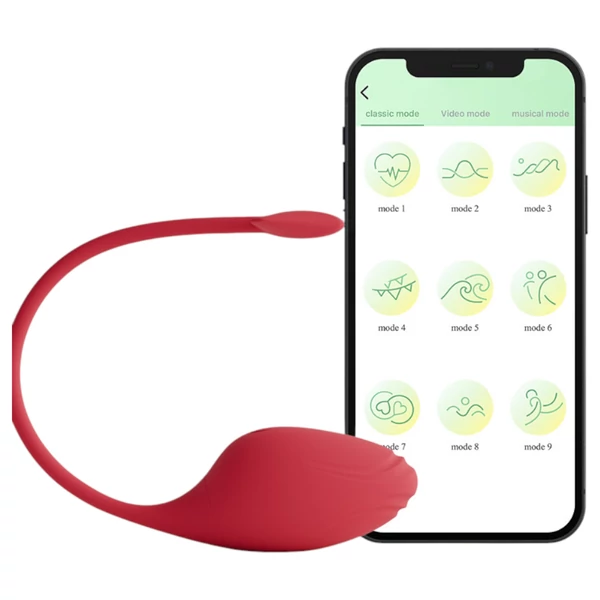 Funny Me - App-vezérelt vibrációs tojás (piros)