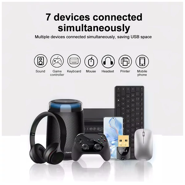 Bluetooth 5.4 USB adapter 7 eszközig