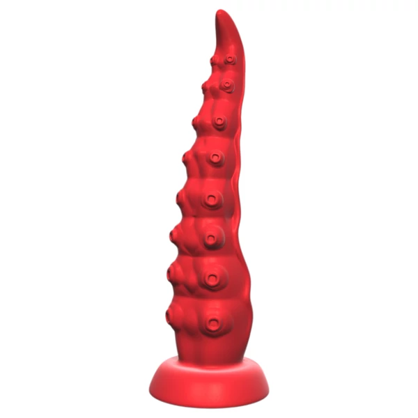 Monster Fuck - Tapadókorongos polipkar vibrátor távirányítóval (piros)