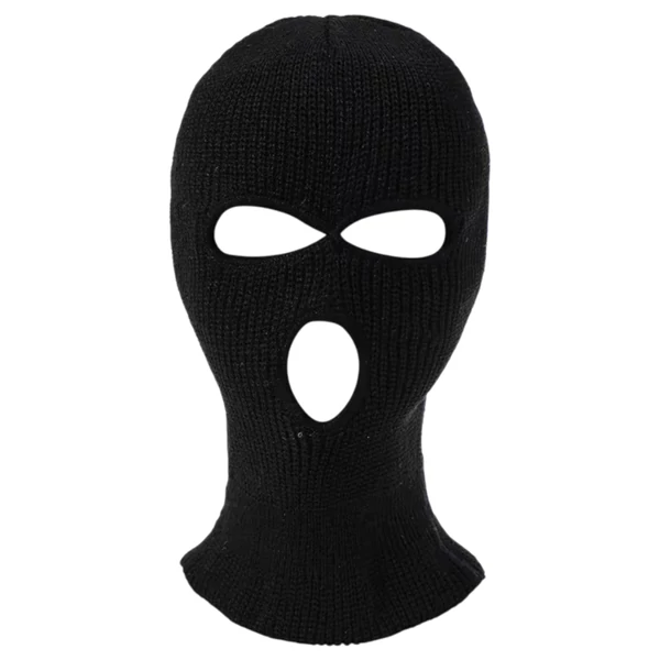 Balaclava - kötött szopóálarc 3 nyílással (fekete)